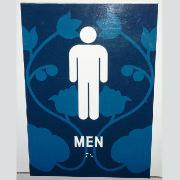 ADA custom men's restroom sign with braille